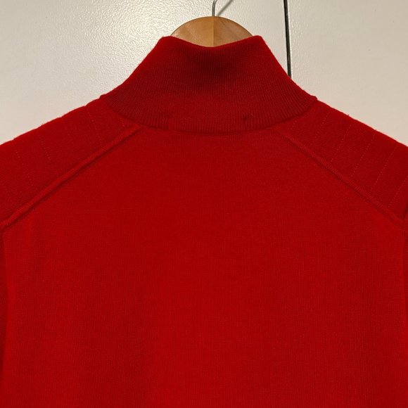 Polo Ralph Lauren Golf Red Quarter-Zip Wool Sweater with Shoulder pads - Medium - Picture 6 of 11